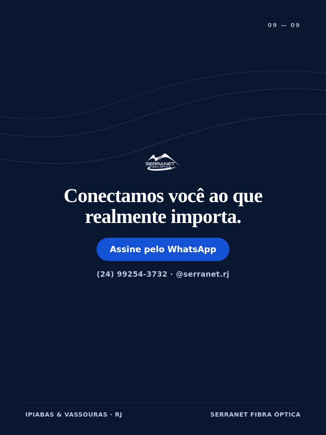 Arte da SERRANET: Conectamos você ao que realmente importa — cidade à noite conectada
